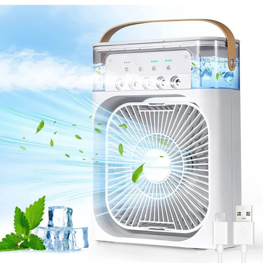 Portable Air Cooler Fan with 7-Color Light – Personal AC Fan