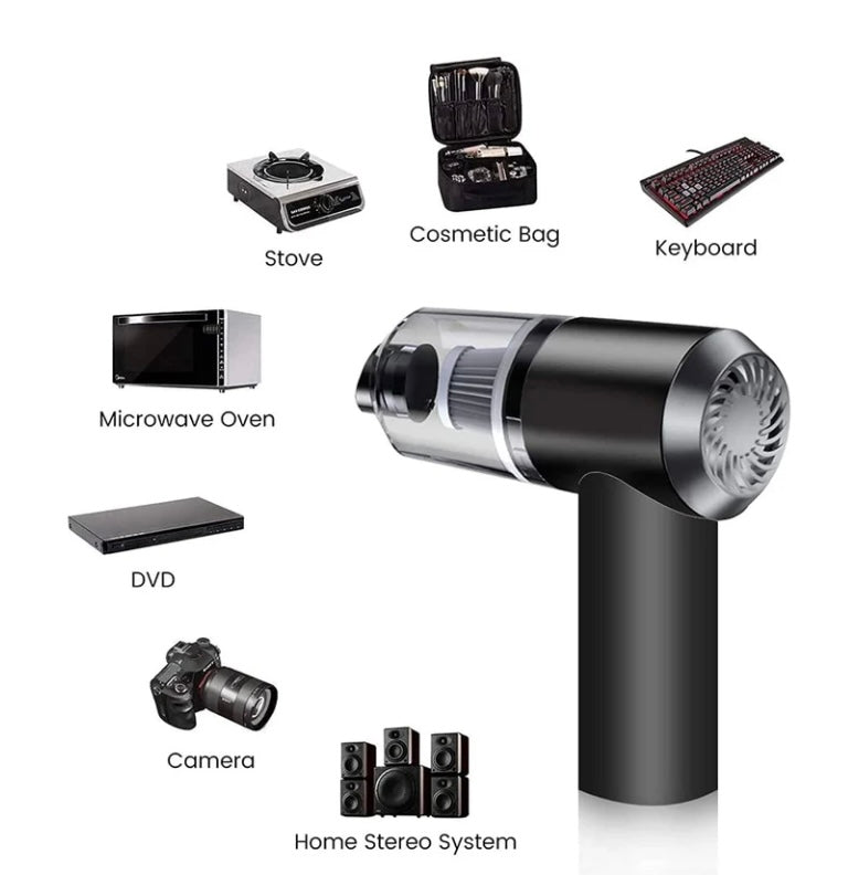 2 in 1 Wireless Vacuum Cleaner – 120W Handheld USB Rechargeable for Home & Car (1 Pc)